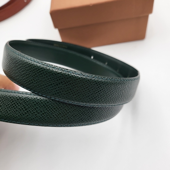 Louis Vuitton Box of 2 Belts Epi & Taiga Leather..Authentic..